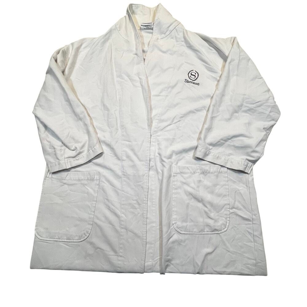 Sheraton Hotel‎ White Bathrobe L XL Unisex Spa Resort Lounge Robe